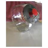 General store glass tilted penny candy jar