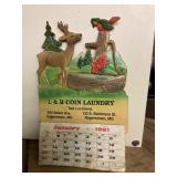 1991 L&B coin laundry calendar Hagerstown,Md