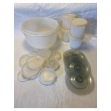 Tupperware jello molds, parfait saucers, misc