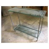 Metal stand w/ heavy glass shelves 13"x34ï¿½