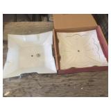 2 Decorative glass light shades, largest is 11x12"