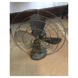 Vintage metal table fan w/wire cage, 17"W, 23"H,