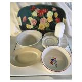 Misc housewares- juicer, divided ceramic plates,