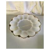 Vintage Anchor Hocking? White milk glass deviled