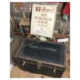 Misc. lot - trunk,range hood,jewelry sign,table