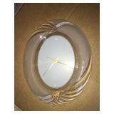 Mikasa glass battery operated wall clock 11" works