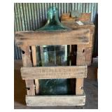 Vtg Fred C WhiteTwoplex wood container & 5 gal