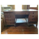 Wood desk 60" x 30ï¿½ x 36ï¿½, shows wear