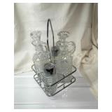 Vintage Anchor Hocking pressed glass cruet &