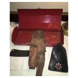 Red metal tool box 15"l w/plastic bicycle mud