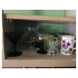 Misc. Glassware,mugs,etc. - contents of shelf