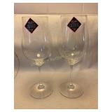 2 Tyrol Crystal wine glasses 8.5" tall