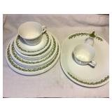 25+ pc. Corelle dishes - spring blossom green