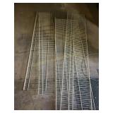 4 metal plastic coated shelves - largest 16"x72"
