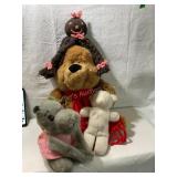 4 stuffed animals- Hug, Dakin, etc, tallest 17"