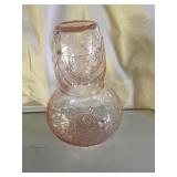 Vintage pink depression glass bedside water