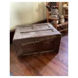 Wooden chest 21" x 11" x 16ï¿½, shows wear