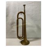 Brass Bugle w/ mouthpiece 17" tall