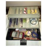 Plastic tackle box w/contents