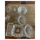 7 pc glassware- Pyrex, Anchor, 9" x 2ï¿½ largest