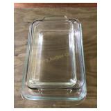3 Glass Baking dishes - Pyrex, etc. largest 9x13
