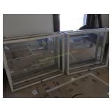 2 Display cases w/mirror backs,glass doors &