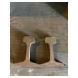 2 metal cross section of a railroad track