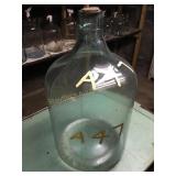 Vtg. 1937 Blue glass carboy jug 12 gal.