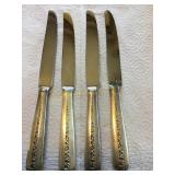 4 Towle Sterling silver handle Rambler Rose Dinner