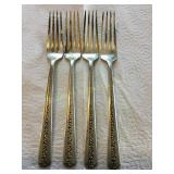 4 Towle Sterling silver handle Rambler Rose Dinner