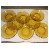 8 Vereco France Amber glass bowls 8"