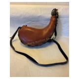 Vtg leather bota bag/ canteen flask-11" long