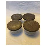 4 glass jelly jars- Ball & Atlas 3" dia x 2?