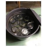 Enamel canning pot w/insert,7 qt. Jars & lids