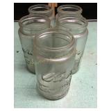 5 Kerr Economy embossed glass canning jars - quart