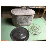 Galvanized canning pot 12"x20ï¿½ w/insert,enamel