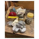 Misc hardware, grass clippers, sign brackets, etc