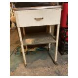Enamel utility/ medical stand on castors