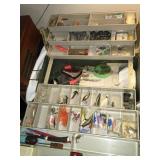 Lg. Plastic tackle box w/contents -
