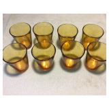 8 Vereco France Amber glass juice glasses 3.5"h