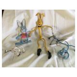 5 Vintage bendable animals