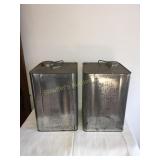 2 Metal liquid containers 4 gal.?