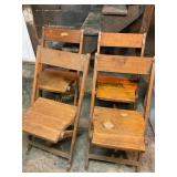 4 wooden folding chairs 16" x 30" x 16" no