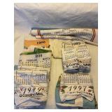 9 calendar towels -2005, 2004,