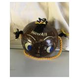 Hand painted coconut shell, HA, 5x4"