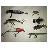 Vtg. Fishing lures. - Heddon,L&S, felmleeï¿½s,etc.
