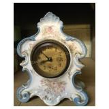 Vtg Porcelain mantle clock 7" x 8ï¿½ x 3ï¿½, not