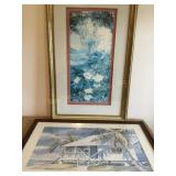 Mono chromatic, blue and white floral print 39ï¿½ x
