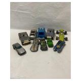 10 Toy cars- Corgi, Hot wheels, etc, show wear