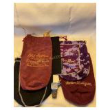 5 liquor velvet bags- Crwn Royal, Old Waller,